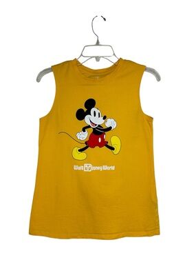 Disney Parks Womens Walt Disney World Yellow Mickey Mouse Cotton Tank Top S
